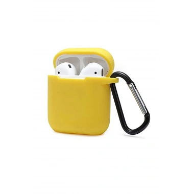 Mey İthalat® Airpods 2 (2.nesil) Sert Silikon Kılıf - Sarı