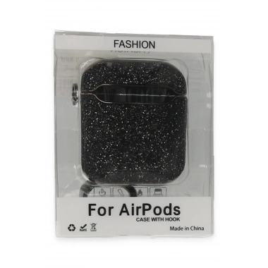 Mey İthalat® Airpods 2 (2.nesil) Spell Simli Kılıf - Siyah