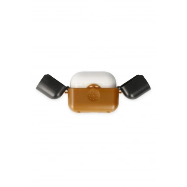 Mey İthalat® Airpods 3 (3.nesil) Basmalı Kılıf - Kahverengi-Siyah