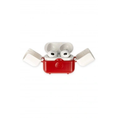 Mey İthalat® Airpods 3 (3.nesil) Basmalı Kılıf - Kırmızı-Beyaz