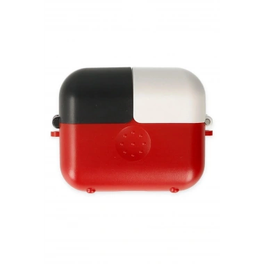 Mey İthalat® Airpods 3 (3.nesil) Basmalı Kılıf - Kırmızı-Siyah-Beyaz