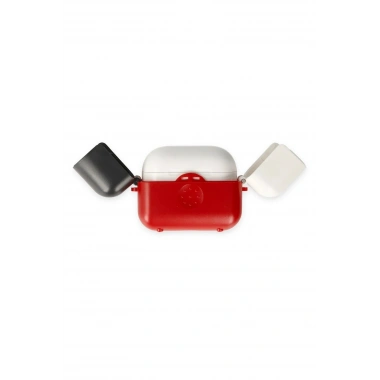 Mey İthalat® Airpods 3 (3.nesil) Basmalı Kılıf - Kırmızı-Siyah-Beyaz