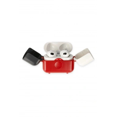 Mey İthalat® Airpods 3 (3.nesil) Basmalı Kılıf - Kırmızı-Siyah-Beyaz