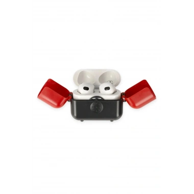 Mey İthalat® Airpods 3 (3.nesil) Basmalı Kılıf - Siyah-Kırmızı