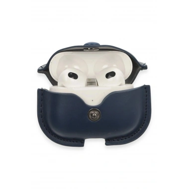 Mey İthalat® Airpods 3 (3.nesil) Çanta Deri Kılıf - Lacivert