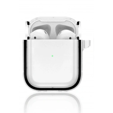 Mey İthalat®  Airpods 4 (4.nesil) Shiny Şeffaf Kılıf - Siyah