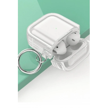 Mey İthalat®  Airpods 4 (4.nesil) Shiny Şeffaf Kılıf - Siyah