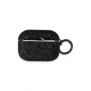 Mey İthalat® Airpods Pro (1.nesil) Spell Simli Kılıf - Siyah