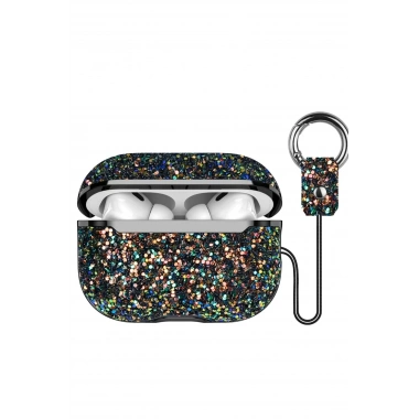 Mey İthalat®  Airpods Pro 2 (2.nesil) Bright Simli Airpods Kapak - Siyah