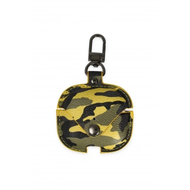 Mey İthalat® Airpods Pro 2 (2.nesil) Çanta Kamuflaj Deri Kılıf - Sarı