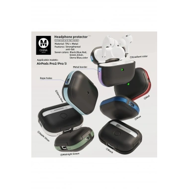 Mey İthalat®  Airpods Pro 2 (2.nesil) MO-A8 Armor Kılıf - Siyah