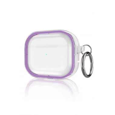 Mey İthalat® Airpods Pro 2 (2.nesil) Shiny Şeffaf Kılıf - Mor