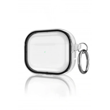 Mey İthalat® Airpods Pro 2 (2.nesil) Shiny Şeffaf Kılıf - Siyah