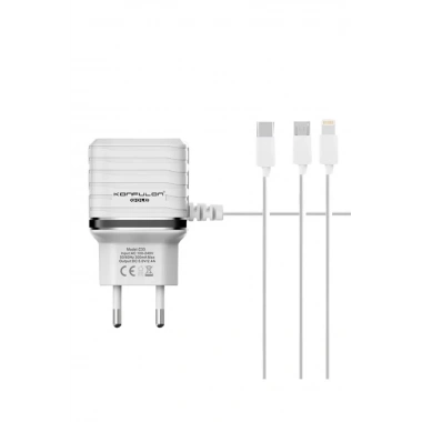 Mey İthalat® C33 Hızlı Şarj Cihazı 3in1 (Dahili Micro USB Kablolu)