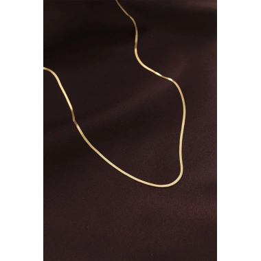 Mey İthalat® Çelik Gold Renk 60 cm İnce İtalyan Zincir Kolye