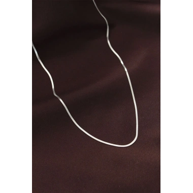 Mey İthalat® Çelik Gümüş Renk 60 cm İnce İtalyan Zincir Kolye