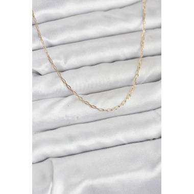 Mey İthalat® CM 14K Gold Renk Ataç Zincir Model 60 cm Kadın Kolye