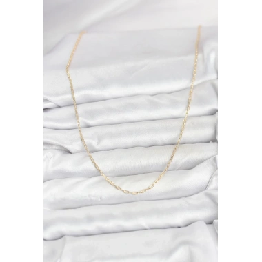 Mey İthalat® CM 14K Gold Renk Ataç Zincir Model 60 cm Kadın Kolye