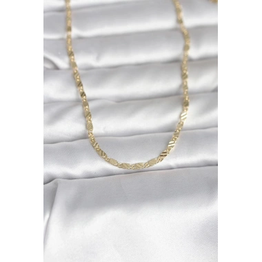 Mey İthalat® CM 14K Gold Renk Çizgi Lazer Model 60 cm Kadın Kolye