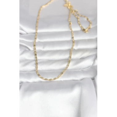 Mey İthalat® CM 14K Gold Renk Çizgi Lazer Model 60 cm Kadın Kolye