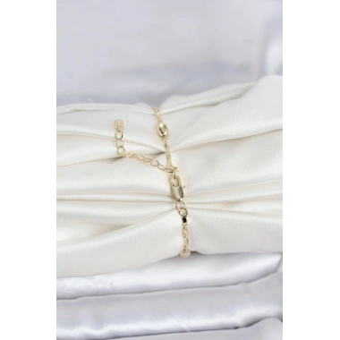Mey İthalat® CM 14K Gold Renk Damla Topçuk Model Kadın Bileklik