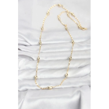 Mey İthalat® CM 14K Gold Renk Damla Topçuklu Zincir Model 60 cm Kadın Kolye