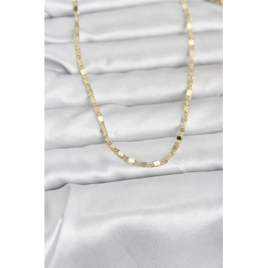 Mey İthalat® CM 14K Gold Renk Ezme Zincir 60 cm Kadın Kolye