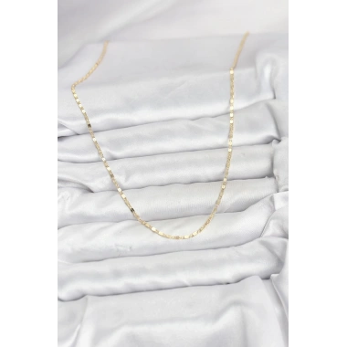 Mey İthalat® CM 14K Gold Renk Ezme Zincir Model 60 cm Kadın Kolye