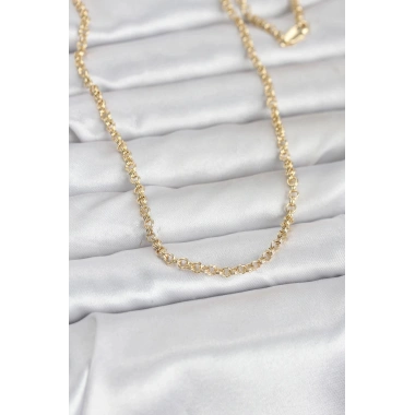 Mey İthalat® CM 14K Gold Renk Halka Zincir Model 60 cm Kadın Kolye