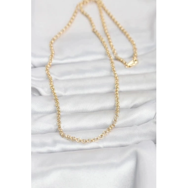 Mey İthalat® CM 14K Gold Renk Halka Zincir Model 60 cm Kadın Kolye