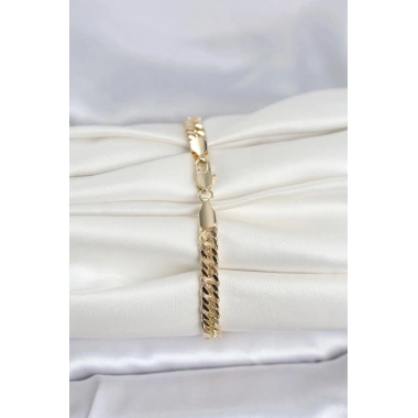 Mey İthalat® CM 14K Gold Renk Kalın Zincir Model Kadın Bileklik