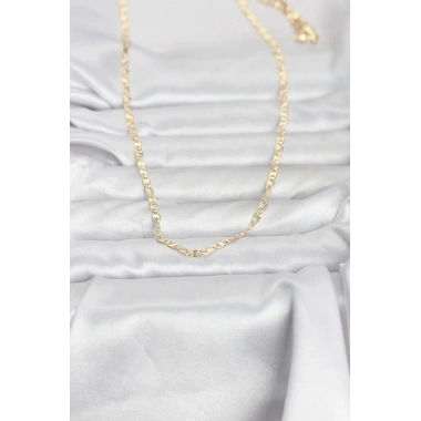Mey İthalat® CM 14K Gold Renk Lazer Zincirli Model 60 cm Kadın Kolye
