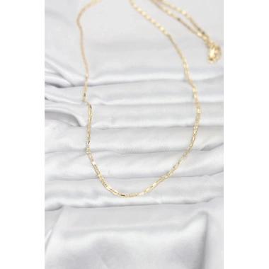 Mey İthalat® CM 14K Gold Renk Lazerli Zincir Model 60 cm Kadın Kolye