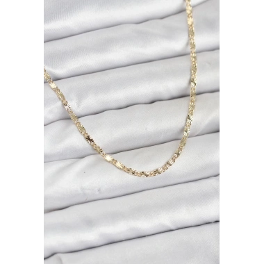 Mey İthalat® CM 14K Gold Renk Lazerli Zincir Model Kadın Kolye