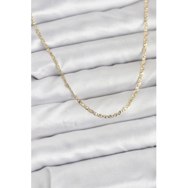 Mey İthalat® CM 14K Gold Renk Pirinç Lazer Model 60 cm Kadın Kolye