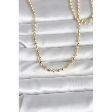 Mey İthalat® CM 14K Gold Renk Top Zincirli Model 60 cm Kadın Kolye