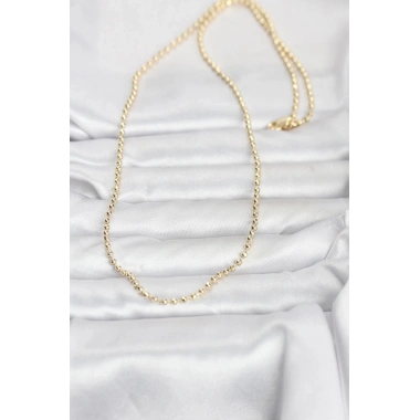 Mey İthalat® CM 14K Gold Renk Top Zincirli Model 60 cm Kadın Kolye