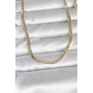 Mey İthalat® CM 14K Gold Renk Yassı Model 60 cm Kadın Kolye