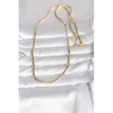 Mey İthalat® CM 14K Gold Renk Yassı Model 60 cm Kadın Kolye
