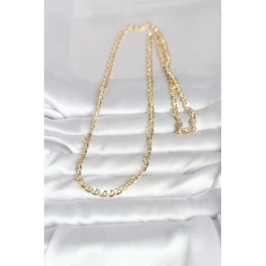 Mey İthalat® CM 14K Gold Renk Yassı Oval Zincirli Model 60 cm Kadın Kolye