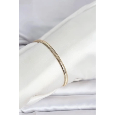 Mey İthalat® CM 14K Gold Renk Yassı Yılan Zincir Model Kadın Bileklik