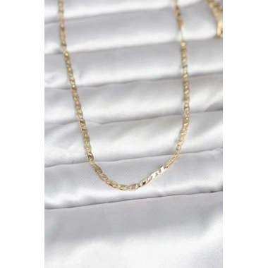 Mey İthalat® CM 14K Gold Renk Yassı Zincir Model 60 cm Kadın Kolye