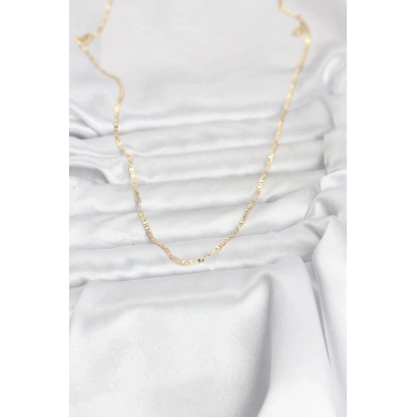 Mey İthalat® CM 14K Gold Renk Yassı Zincir Model 60 cm Kadın Kolye