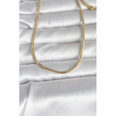 Mey İthalat® CM 14K Gold Renk Yılan Zincir Model 60 cm Kadın Kolye