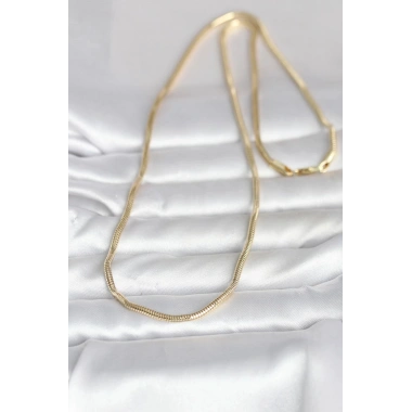 Mey İthalat® CM 14K Gold Renk Yılan Zincir Model 60 cm Kadın Kolye