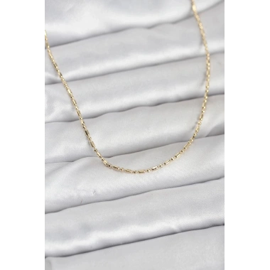 Mey İthalat® CM 14K Gold Renk Zincirli 60 cm Kadın Kolye