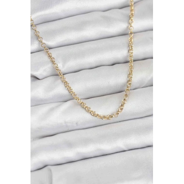 Mey İthalat® CM Gold Renk Pirinç Halkalı Model Kadın Kolye