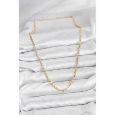 Mey İthalat® CM Gold Renk Pirinç Halkalı Model Kadın Kolye