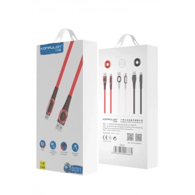 Mey İthalat® DC01 Süper Hızlı Micro USB Kablo 1M 2.4A - Siyah