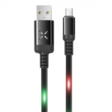 Mey İthalat® DC09 Ses Duyarlı Işıklı Micro USB Kablo 1M 2A - Siyah